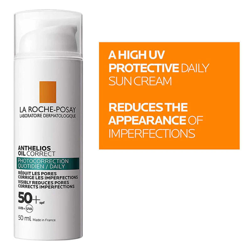 La Roche-Posay Anthelios Oil Correct Cream SPF50+ – 50 ml ( Original Factory Leftover )