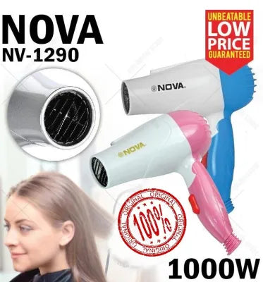 Nova 1290 Professional Foldable Hair Dryer 1000W (Multicolor)