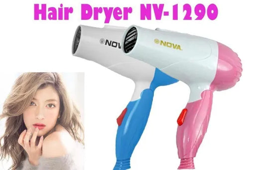 Nova 1290 Professional Foldable Hair Dryer 1000W (Multicolor)