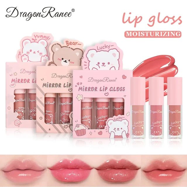 3Pc Mirror Lip Glaze Water Light Lip