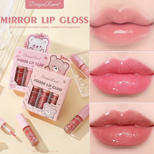 3Pc Mirror Lip Glaze Water Light Lip