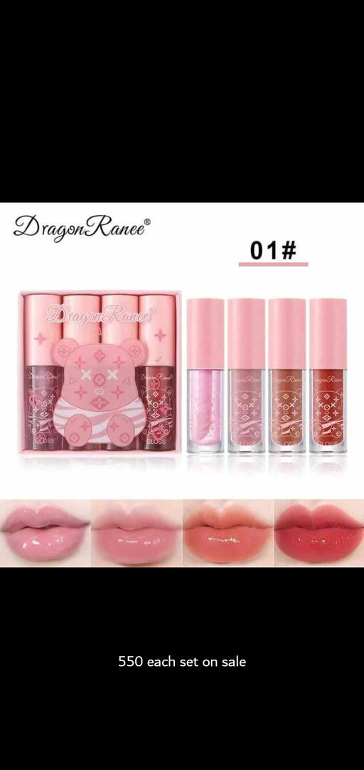 Dragon Ranee 04 Pcs Shine Water Lip Gloss Plumping Lip Oil LIP Gloss