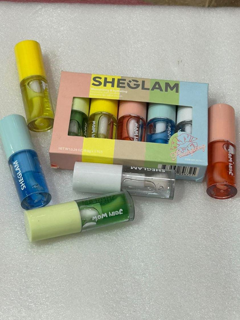 sheglam Jelly Wow Hydrating Lip Oil – Transparent Glossy (full bundle pack )