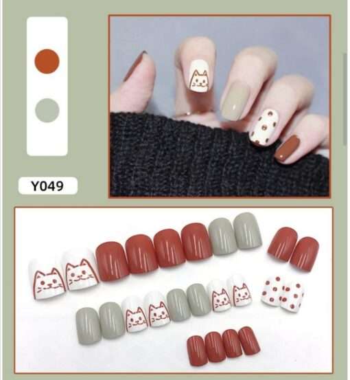 O.TWO.O Nails (With Press on Glue) 24 tips – Y049