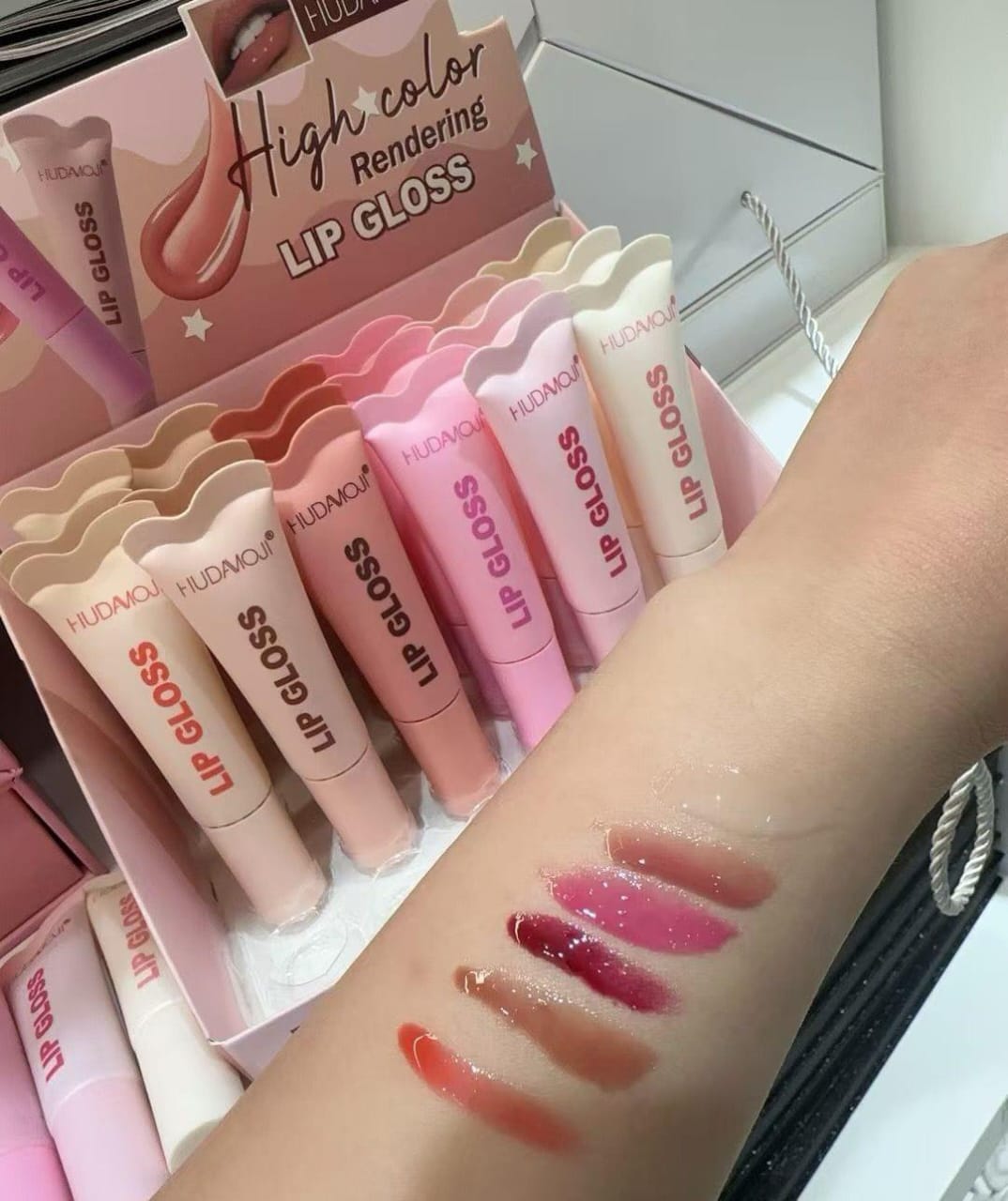 Huda Moji high color Rendering  lip gloss(pack of 6 )