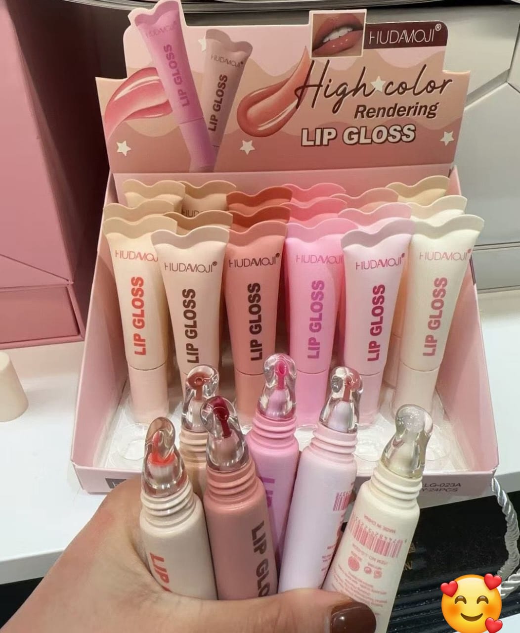 Huda Moji high color Rendering  lip gloss(pack of 6 )